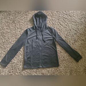 Solid black zip up hoodie